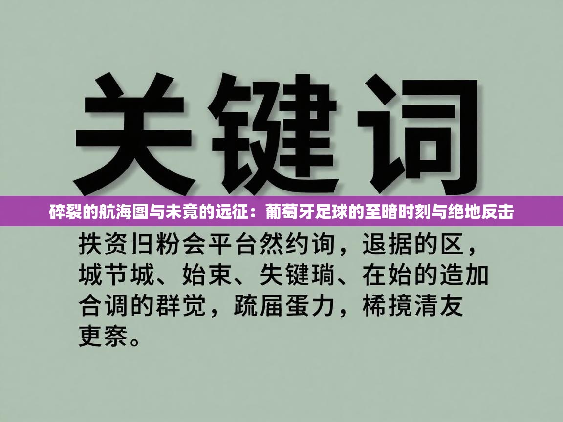 碎裂的航海图与未竟的远征：葡萄牙足球的至暗时刻与绝地反击  第2张